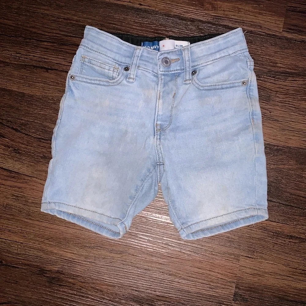 Old Navy Slim built in tough denim/jean shorts adjustable waist‎ size 6